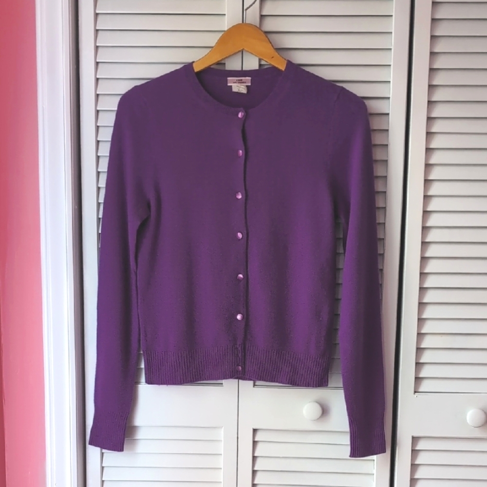 Purple Cashmere Cardigan